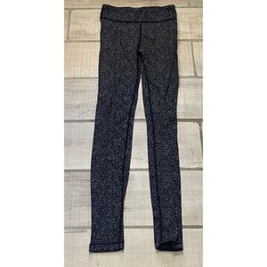 Athleta Girl High Rise Printed Chit Chat Tight Girls Leggings XL 14 Black‎ White